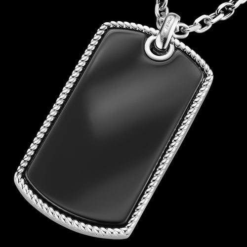Black Onyx Dog Tag Men's Necklace | Save Brave Australia