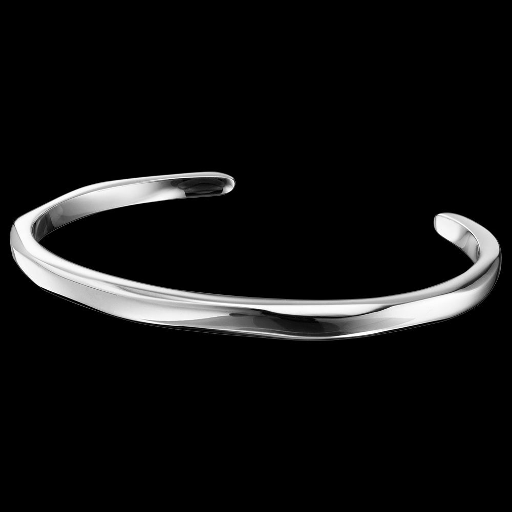 Stainless Steel Ripple Men's Thin Cuff Bracelet | Save Brave Australia