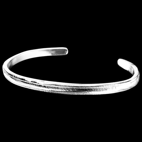 Stainless Steel Roughed Men's Thin Cuff Bracelet | Save Brave Australia