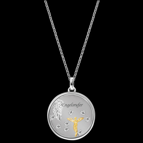 Gold Angel & Wing Charm Glass Locket Necklace | Engelsrufer Australia