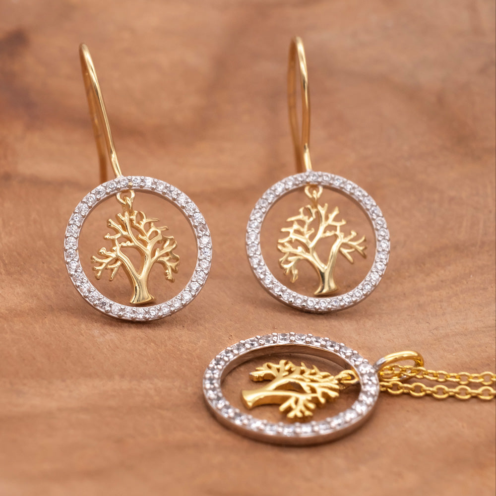 Tree Of Life Silver & Gold CZ Halo Collection | Engelsrufer Australia