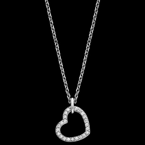 ENGELSRUFER SILVER SMALL SHINY HEART PAVE CZ NECKLACE