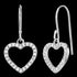 ENGELSRUFER SILVER SHINY HEART PAVE CZ HOOK EARRINGS