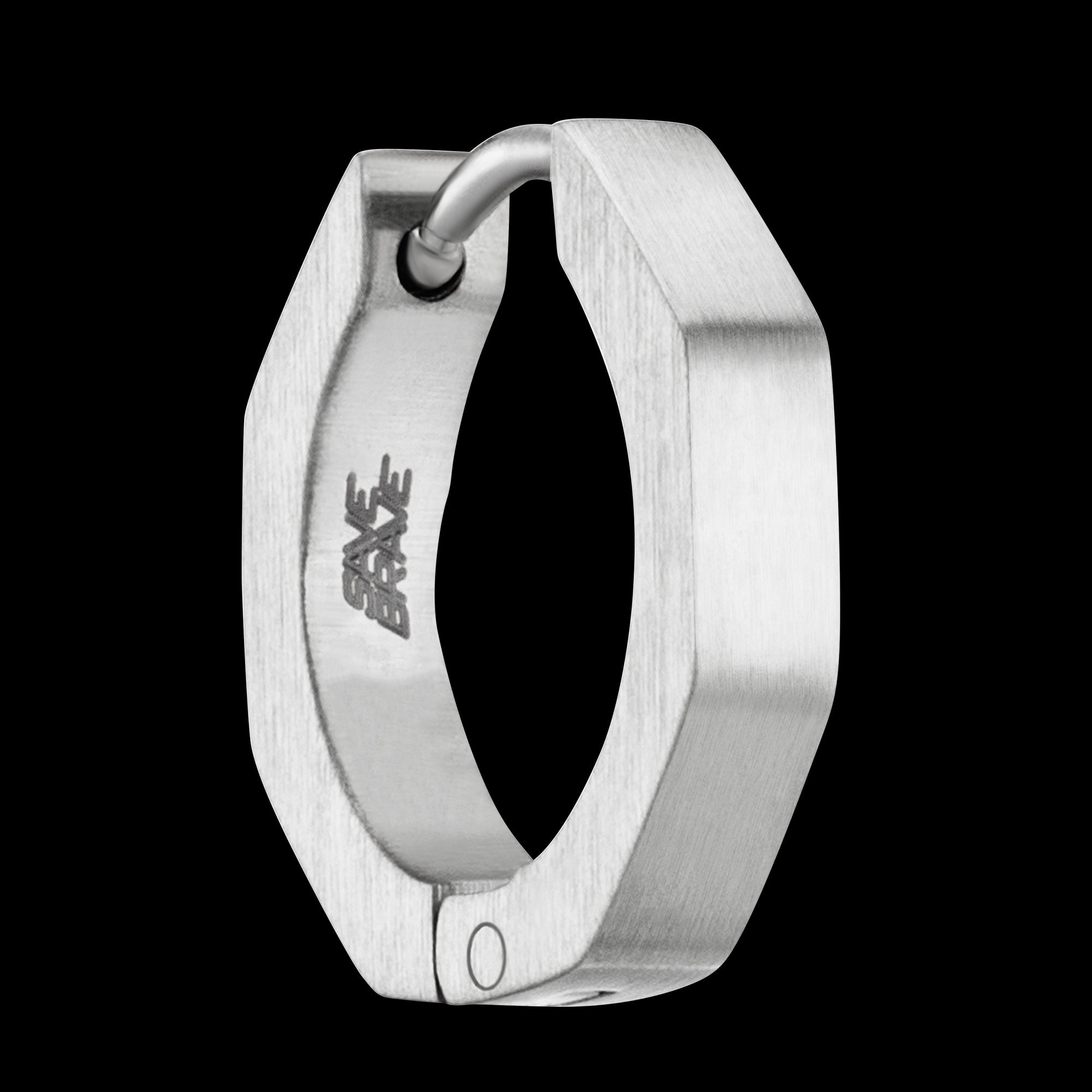 Steel Hexagon Men’s Huggie Hoop Earring | Save Brave Australia