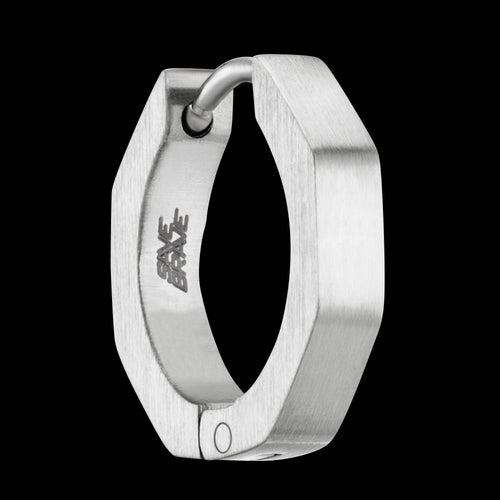 Steel Hexagon Men’s Huggie Hoop Earring | Save Brave Australia