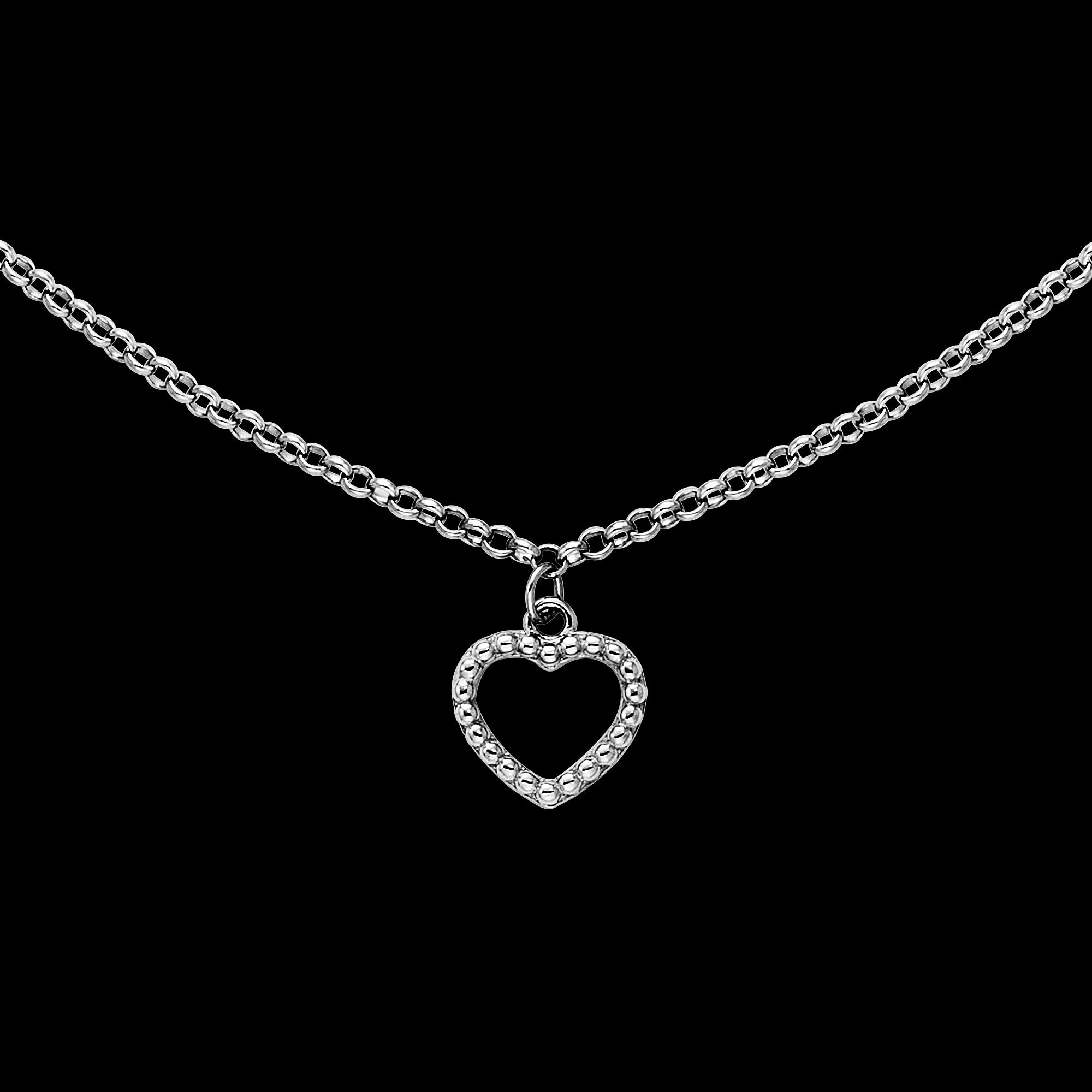 Heart Charm Close Up Sterling Silver Faith Love Hope Charm Necklace