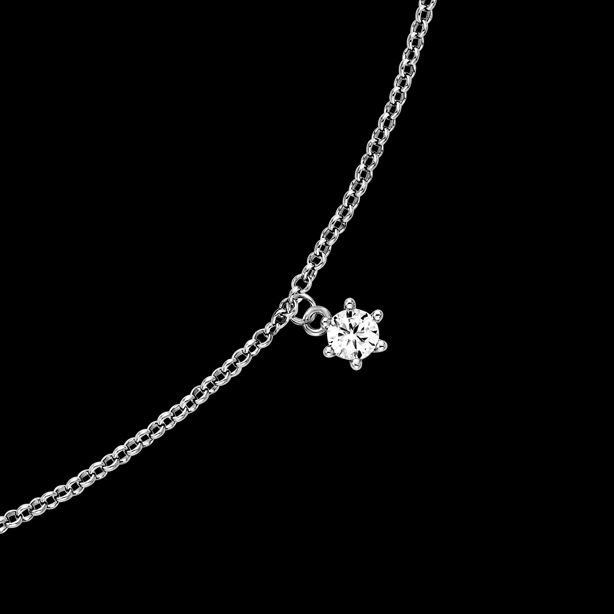 CZ Charm Close Up Sterling Silver Faith Love Hope Charm Necklace
