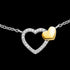 Close Up Silver & Gold Heart Beat CZ Bracelet
