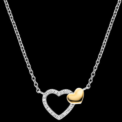 Silver & Gold Heart Beat CZ Necklace | Engelsrufer Australia