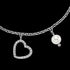 Close Up Stainless Steel Heart & Pearl Anklet