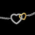 Close Up Stainless Steel Two Hearts Anklet
