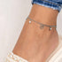 Woman Wearing Faith Love Hope Cross Heart Angel Wing Stainless Steel Anklet