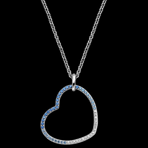 Sterling Silver Ocean Blue Heart CZ Necklace | Engelsrufer Australia