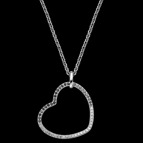 Sterling Silver Dark Shade Heart CZ Necklace | Engelsrufer Australia