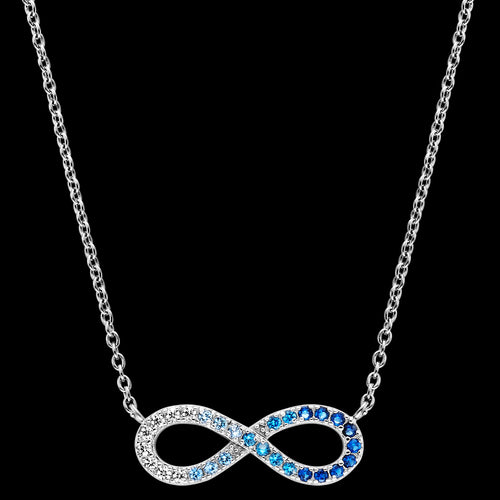 Sterling Silver Ocean Blue Infinity CZ Necklace | Engelsrufer Australia