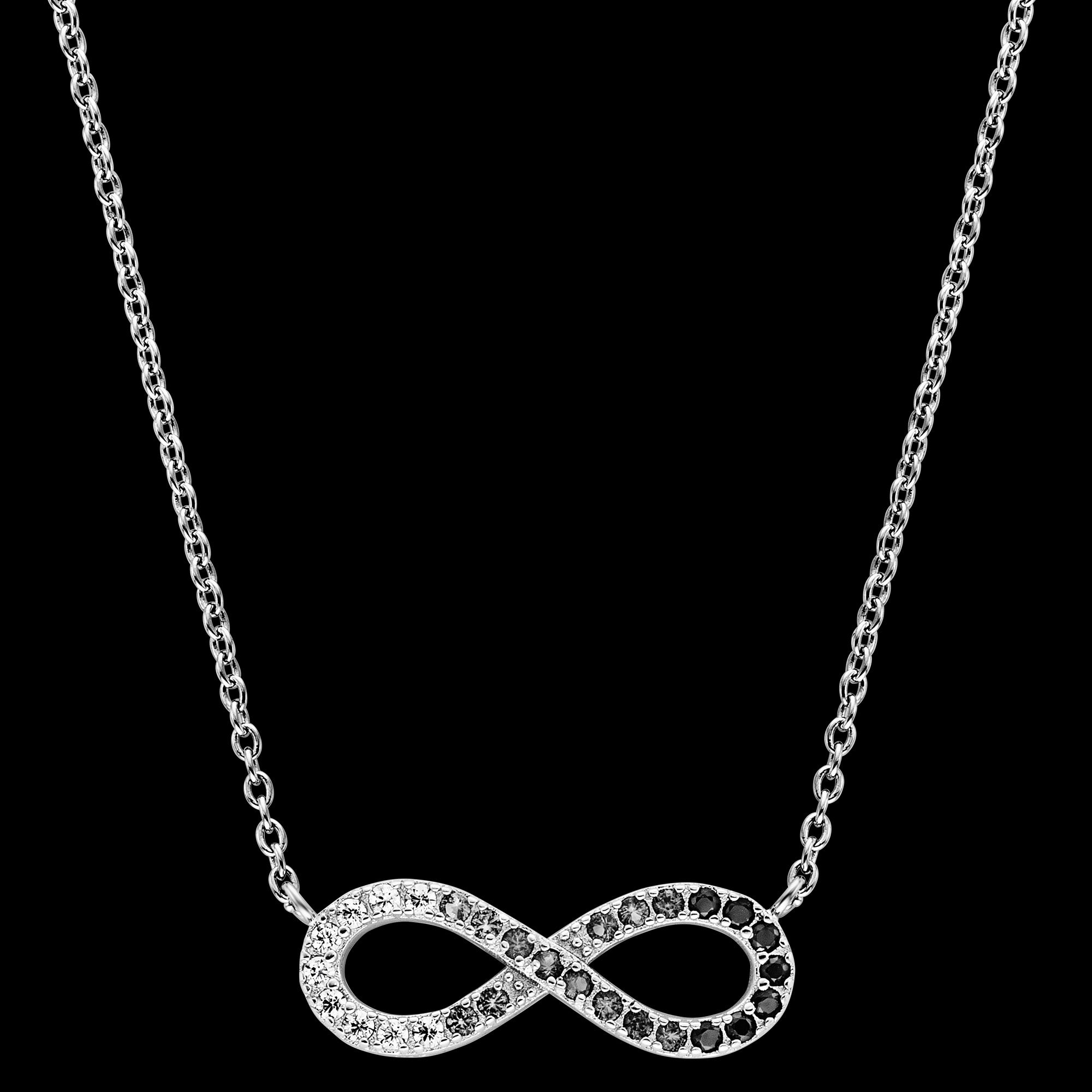 Sterling Silver Dark Shade Infinity CZ Necklace | Engelsrufer Australia