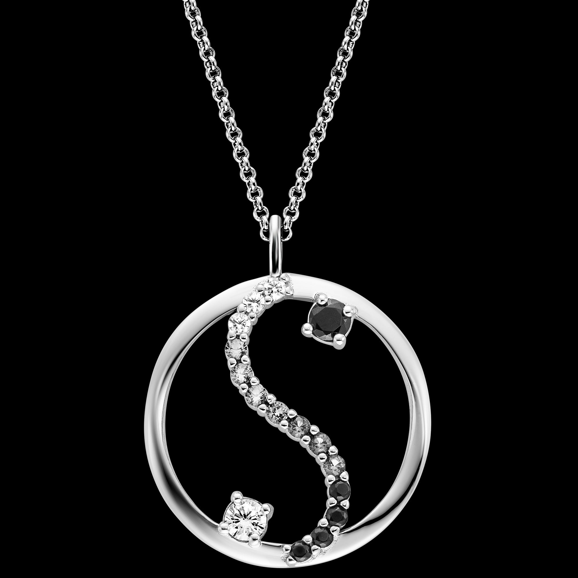 Sterling Silver Yin Yang Balance CZ Necklace | Engelsrufer Australia