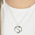 Woman Wearing Sterling Silver Yin Yang Balance CZ Necklace