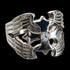 Medieval Cross & Wings Men's Stainless Steel Biker-Style Ring
