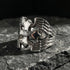 Winged Cross Stainless Steel Men's Ring On A Rock