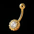 14 Carat Solid Gold CZ Belly Bar Piercing | Australia