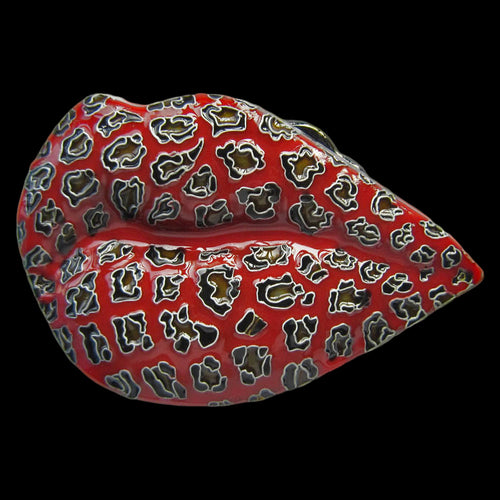 RED LIPS ENAMEL BELT BUCKLE