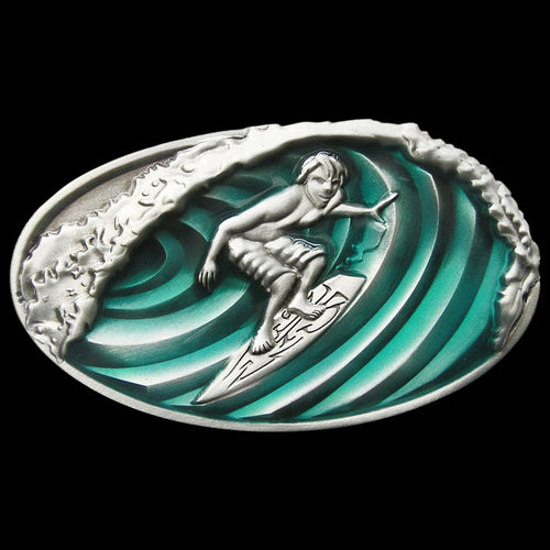 SURFER WAVE BELT BUCKLE