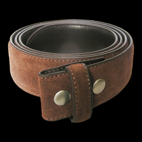 BROWN SUEDE LEATHER BELT FOR BELT BUCKLE
