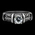 STAINLESS STEEL LADIES CELTIC CZ SOLITAIRE RING - FRONT VIEW
