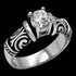 STAINLESS STEEL LADIES CELTIC CZ SOLITAIRE RING