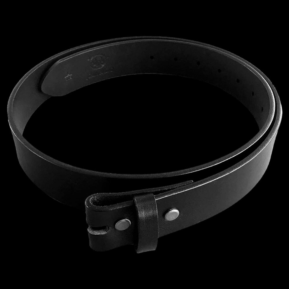 BLACK LEATHER BELT FOR BELT BUCKLE