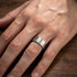 Man Wearing Stainless Steel Men's Greek Key Edge Ring