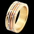 Stainless Steel Gold Notched Band Ring