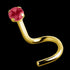 9 KARAT 20 GAUGE GOLD RUBY TWIST NOSE STUD
