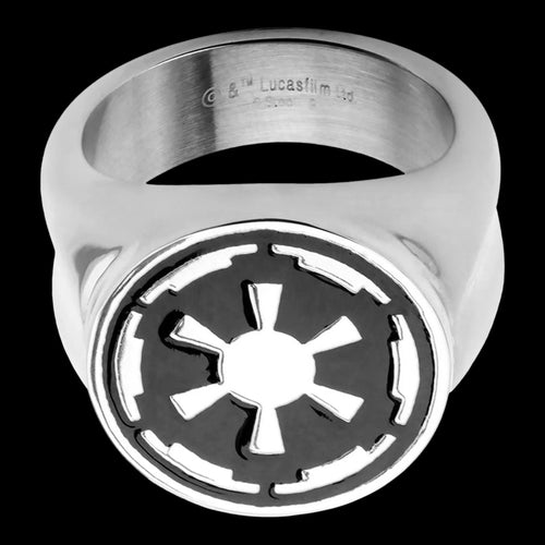 Star Wars Imperial Signet Ring Stainless Steel Top View