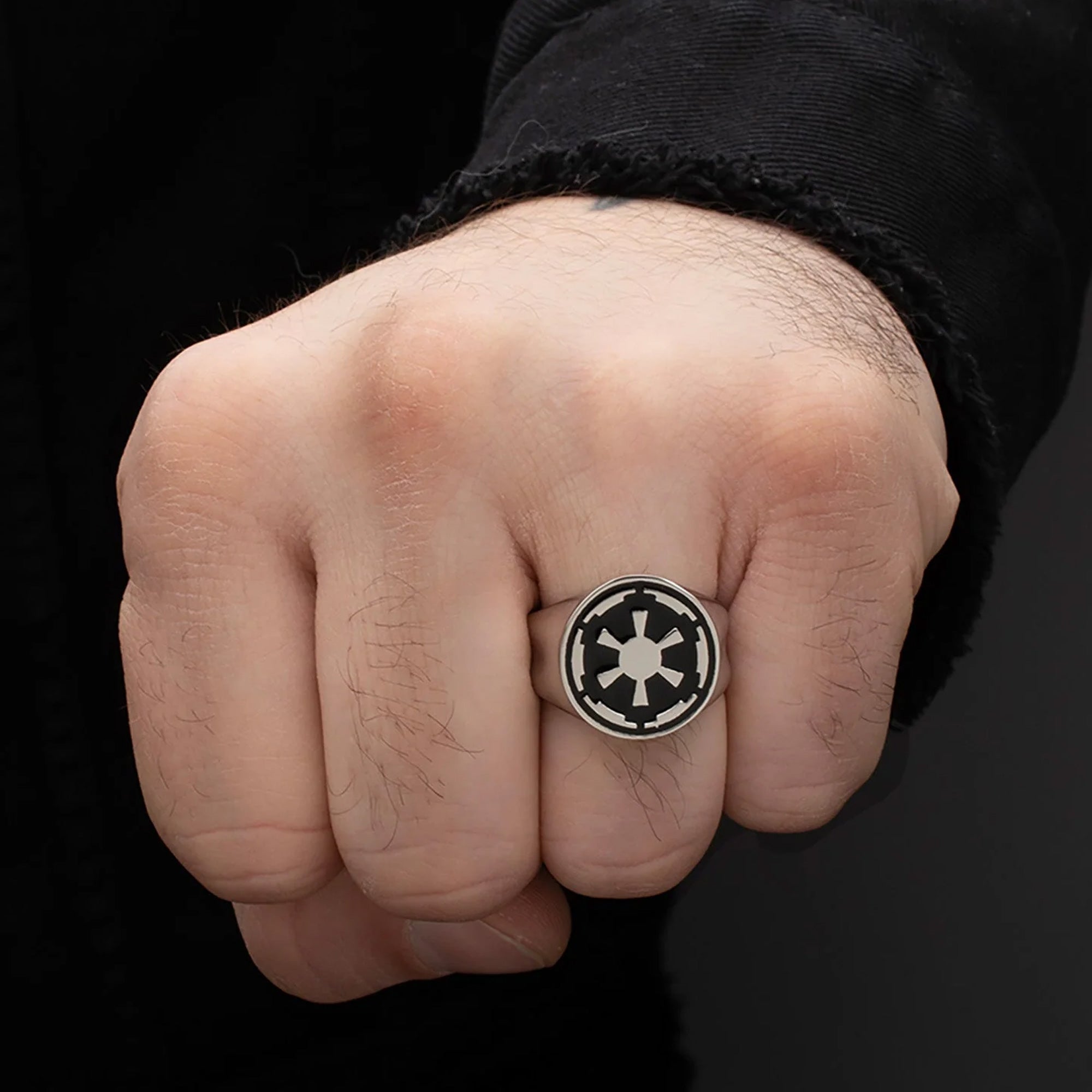 Star Wars Imperial Signet Ring Stainless Steel - Man Wearing