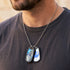 Man Wearing Star Wars R2D2 & C3PO Dog Tag Necklace