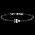 THOMAS SABO PAVE SKULL BLACK LEATHER BRACELET