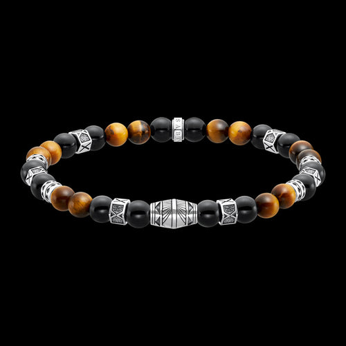 THOMAS SABO TIGER EYE & BLACK ONYX ELEMENTS BRACELET