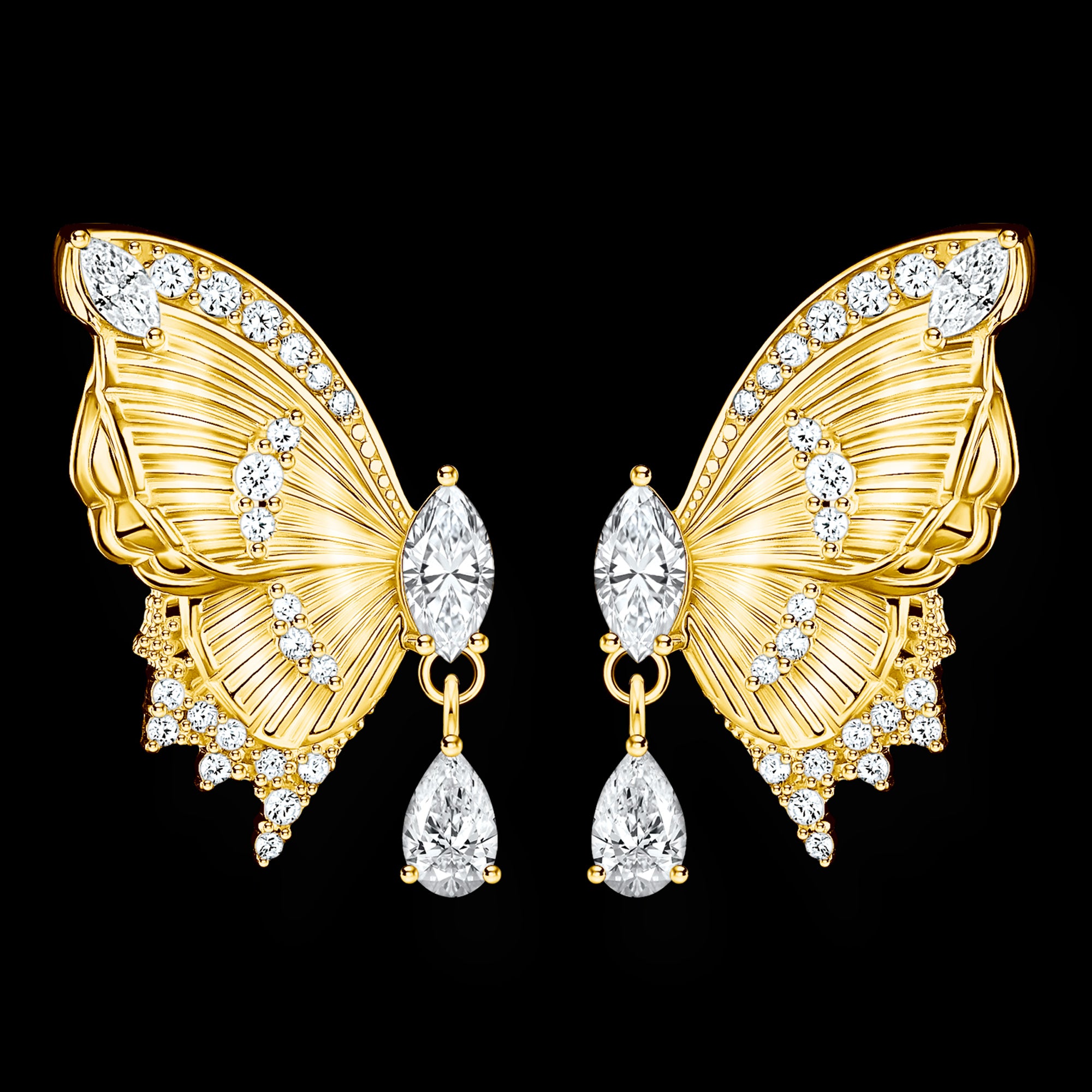 Thomas Sabo Butterfly Paradise Gold Stud Earrings | Australia