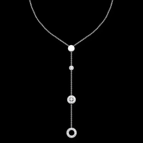 THOMAS SABO SPARKLING CIRCLES SILVER LARIAT NECKLACE