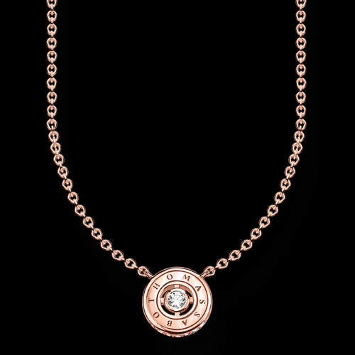 THOMAS SABO SPARKLING CIRCLES ROSE GOLD NECKLACE