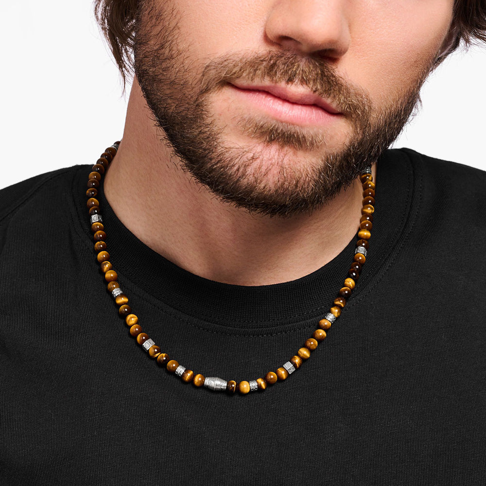 THOMAS SABO TIGER EYE ELEMENTS NECKLACE - MODEL VIEW