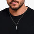 Man Wearing Thomas Sabo Wolf's Tooth Sterling Silver Necklace