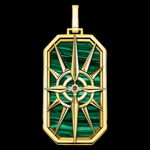 Thomas Sabo Gold Malachite Compass Star Dog Tag Pendant | Australia