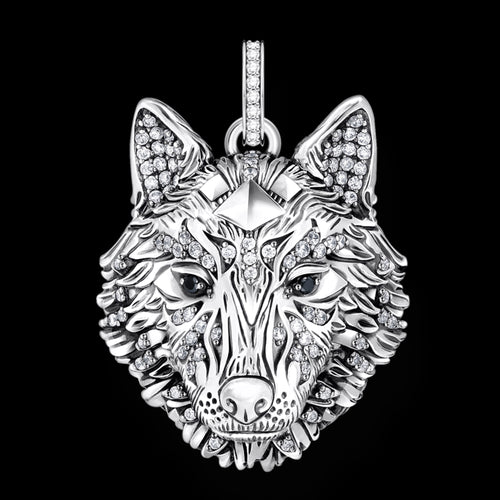 Thomas Sabo Rebel Wolf Head Sterling Silver Pendant | Australia