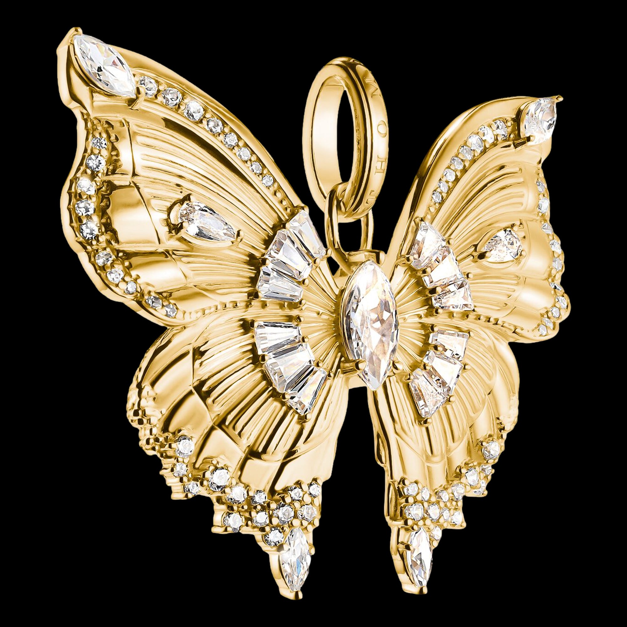 Tilt View Thomas Sabo Butterfly Paradise Gold Pendant