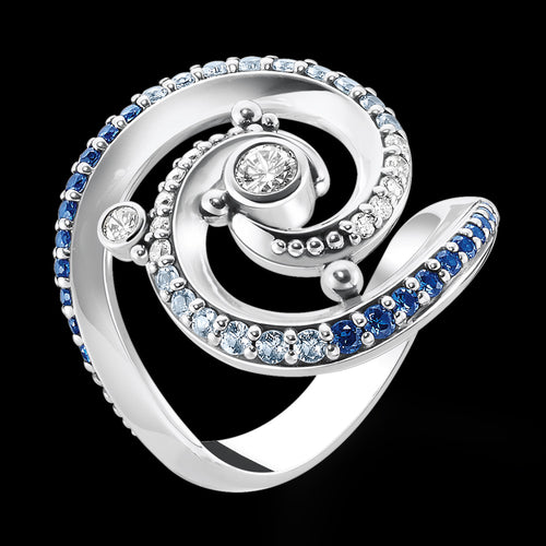 THOMAS SABO BLUE WAVE SWIRL RING