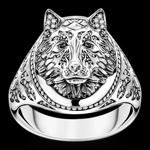 Thomas Sabo Rebel Wolf Sterling Silver Signet Ring | Australia