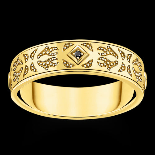 Thomas Sabo Rebel Wolf Gold Band Ring | Australia